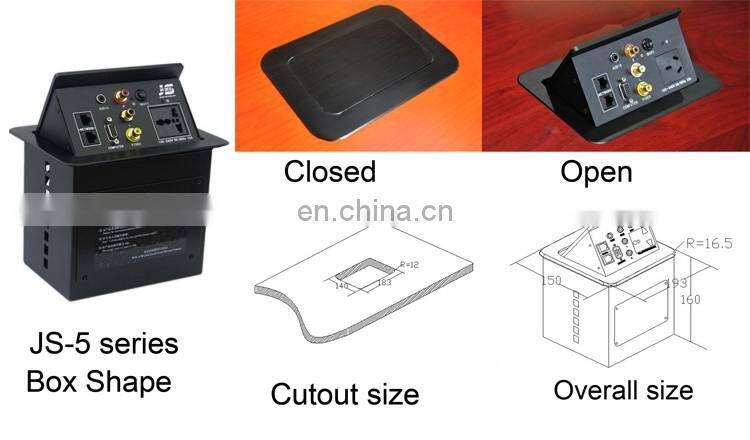 JS-5 Series Aluminum tabletop pop up socket for meeting room, school