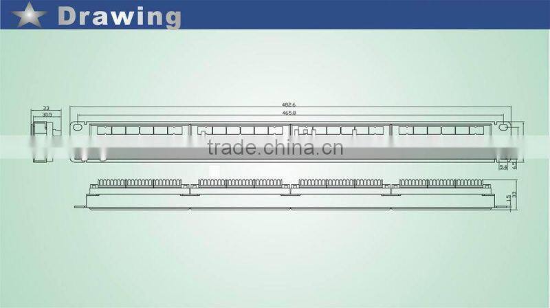 8p8c24 Port 1U Rack Mountable CAT5e Patch Panel - Support T568 A&B wiring & Easy installation