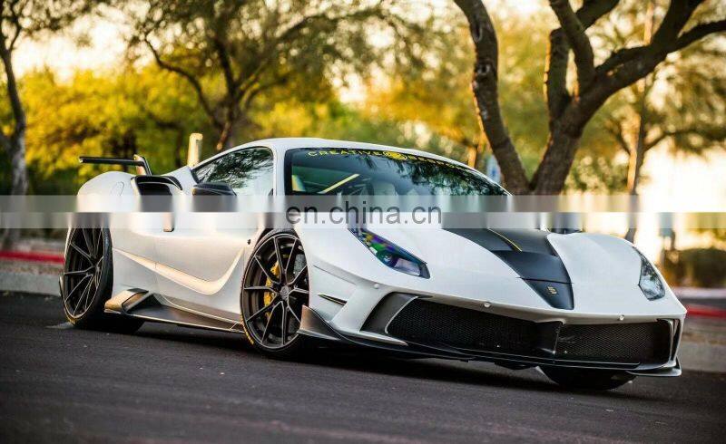 Runde Top Quality For Ferrari 488GTB Upgrade Mansory Half Carbon Fiber Body Kit Front Rear Bumper Rear Diffuse Hood Fender Side