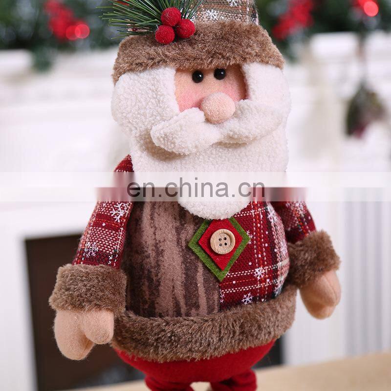 Santa Claus Christmas Ornaments Tree Decor Elk Snowman Plush Christmas Doll Decorations For Home 2022 Navidad Pendant Gift Kids