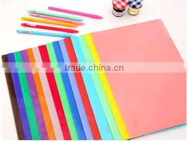 Office stationery transparent a4 size L shape PP plastic file folder