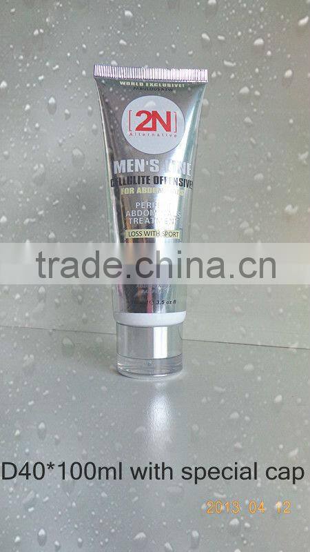 Plastic tube for cosmetic packaging,D40 labeling tube with special cap