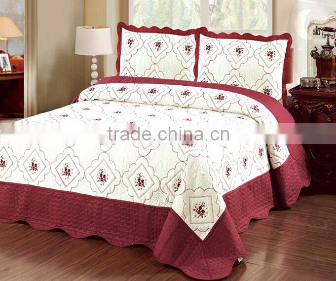 Hot Sale 3Pcs Embroidered Quilt Set