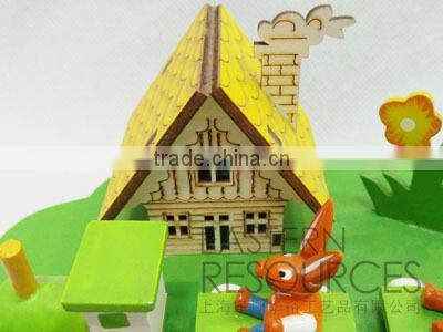 Easter Decorative Train with Wooden Rabbit