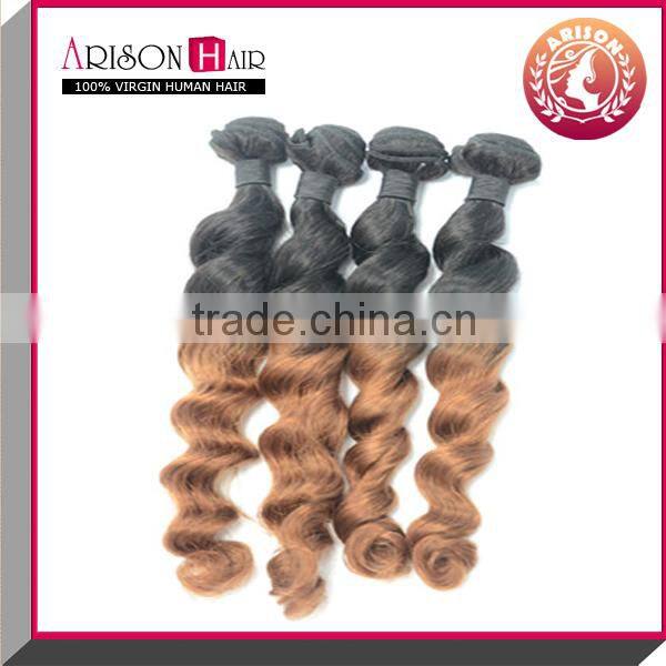 Hot sale fashion sexy 100% virgin brazilian 3 tone color ombre hair