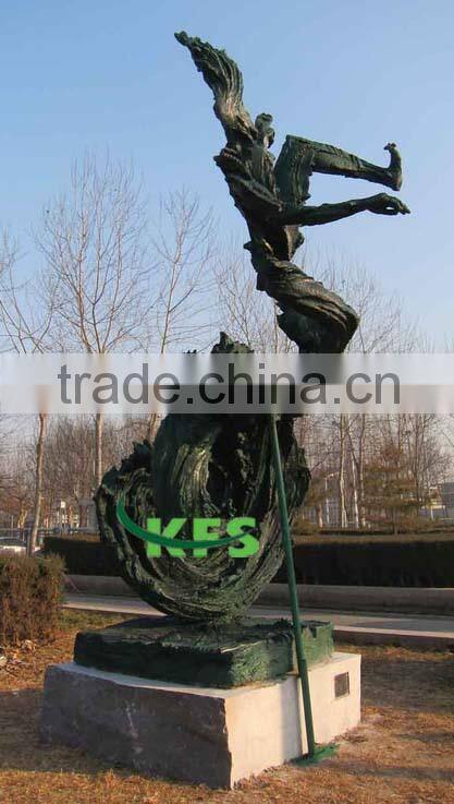 Bronze road roundabout put abstract city sculpture