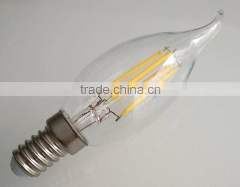 Plastic E14 LED filament candle bulb