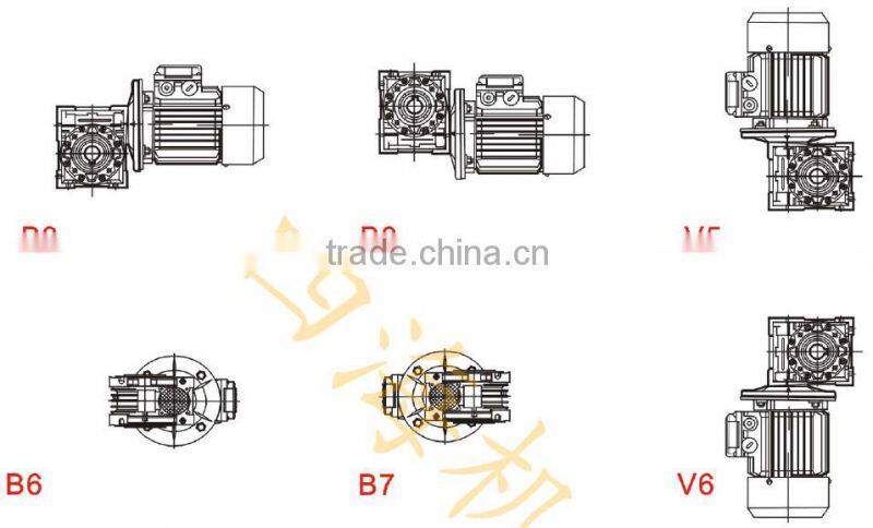NMRV063 Speed reducer gear motor transmission with 550w electric dc motor