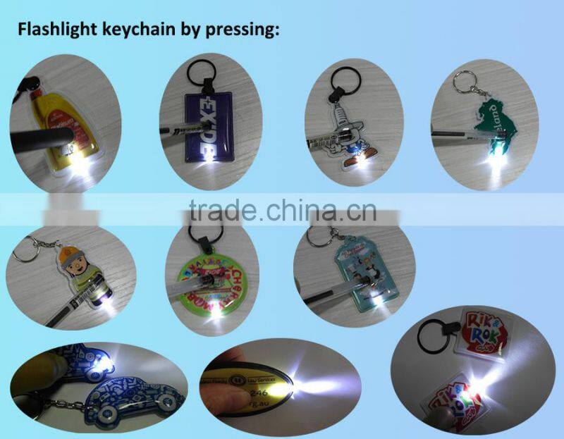 custom printed pvc led keychain