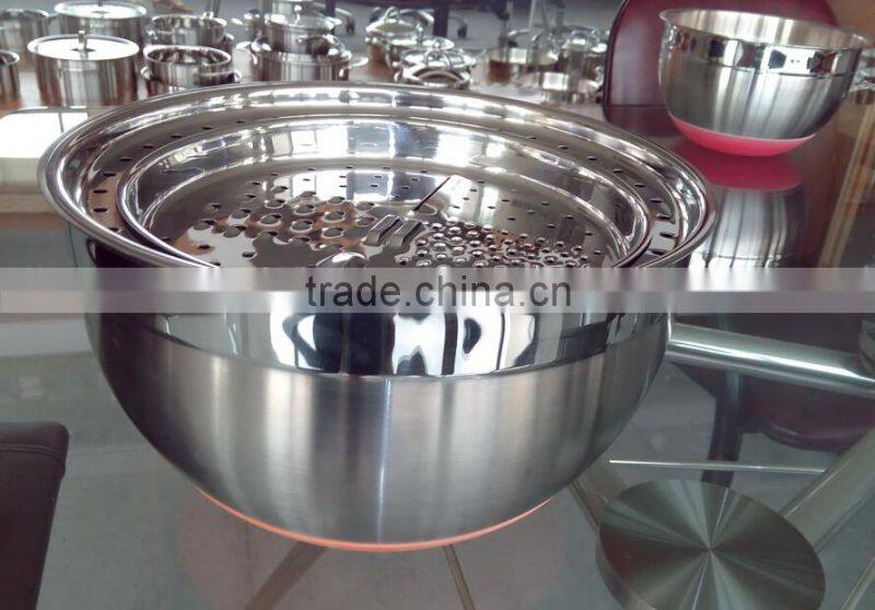 3 pcs set stainless steel mixing bowl set with grater