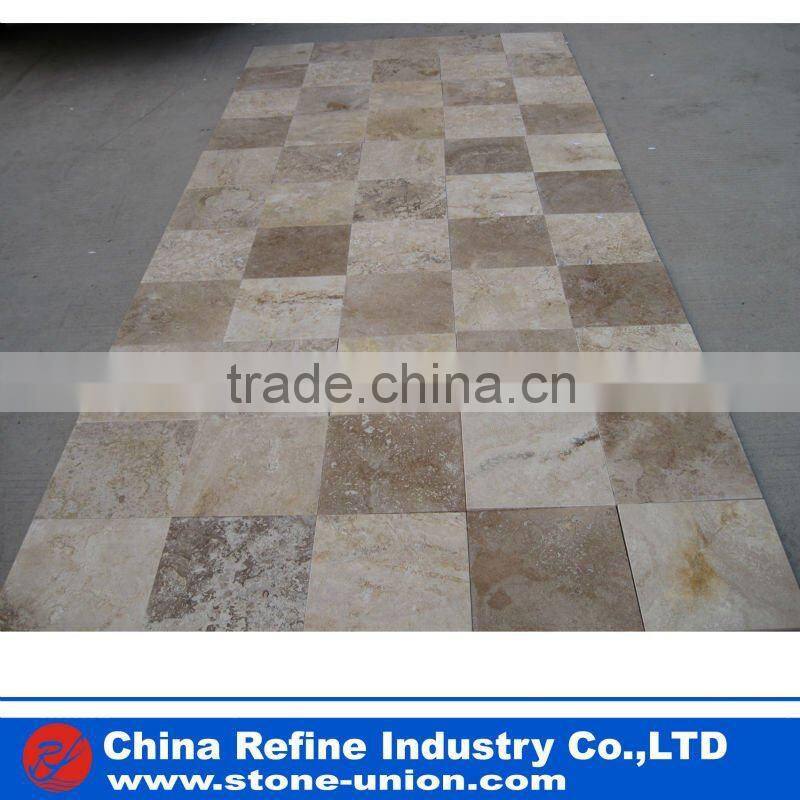 Golden travertine tile