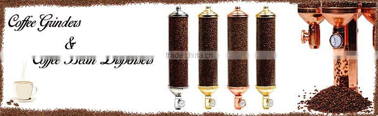 Best Wall Mounted Cylindrical Coffee Bean Dispenser, Coffee Storage Box Chrome and Plexiglass Topping Candy Sweet Dispenser