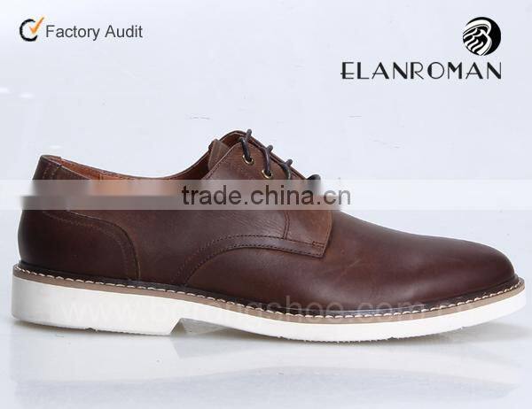 Fashion flat genuine handmade men leather shoes New European business casual shoes men