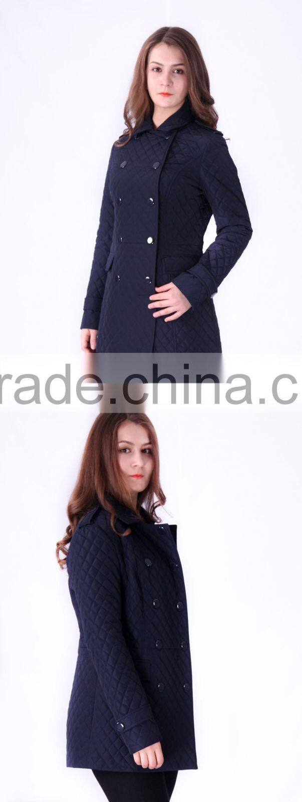 2016 Spring New Design Long Slim Fit Women Lapel Parka