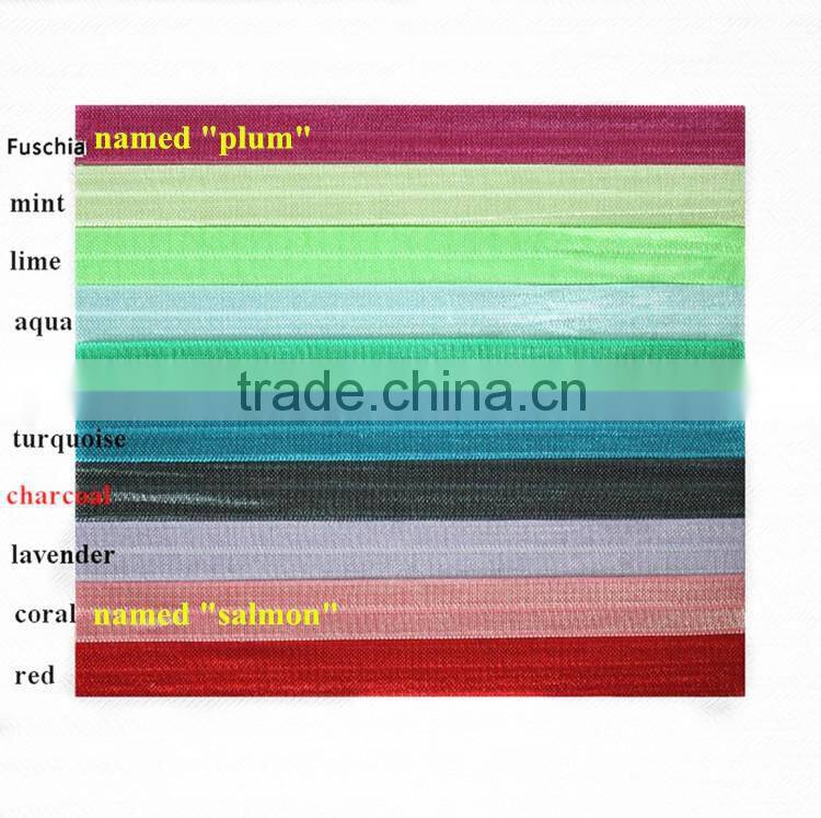 Hot-selling 5/8 Width Floral Fold Over Elastic,Printed FOE Elastic For Babygirl Hair Tie