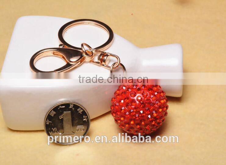 3D Alloy Metal Luxury Car Crystal Rhinestone Ball Keyring Keychain Wholesale