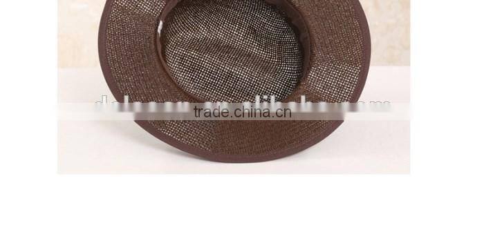 QXSH0046 New straw hat for men Fashion Feather Sombrero Fedora