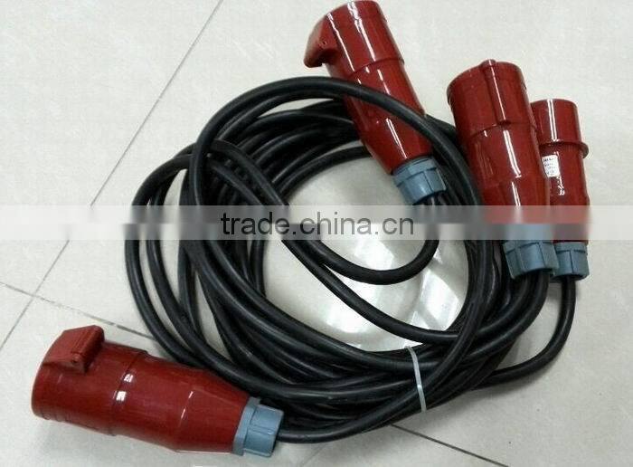 soft rubber power junction cable with 32A 5pin plugs
