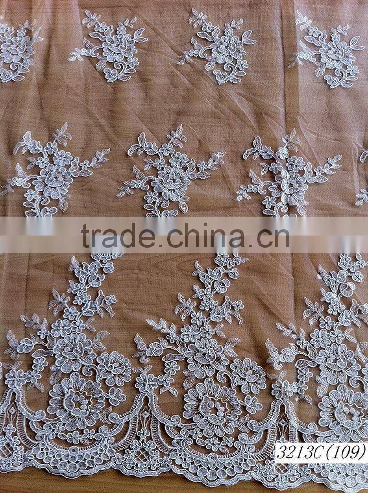 High quality most popular corded lace fabric