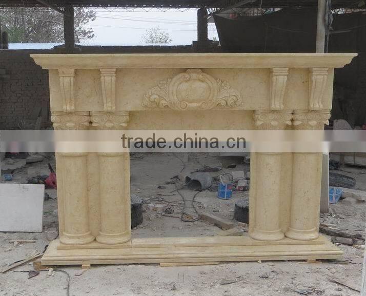 Yellow Child Angel Sculpture Antique Stone artificial fireplace mantel