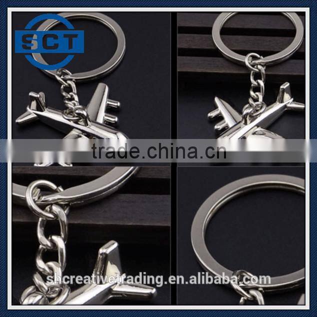 Gift Boxed Zinc Alloy Metal Airplane Keyring Aircraft Key Ring 40mm