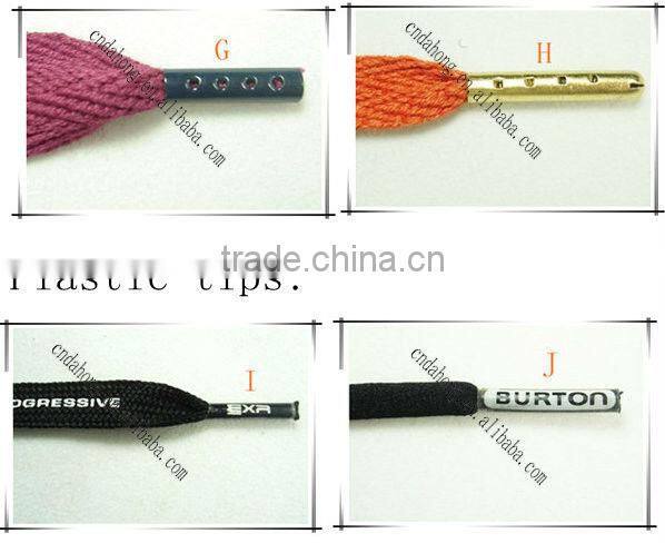 Metal tip cord debossed with custom logo