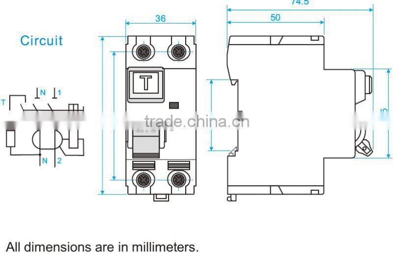 High quality 2 poles rcd 30ma 100ma 300ma rccb circuit breaker