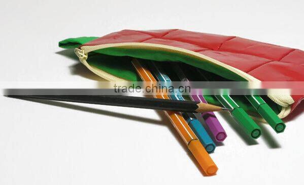 Red recycled pencil case plash proof zipper pouch mini cosmetic pouch