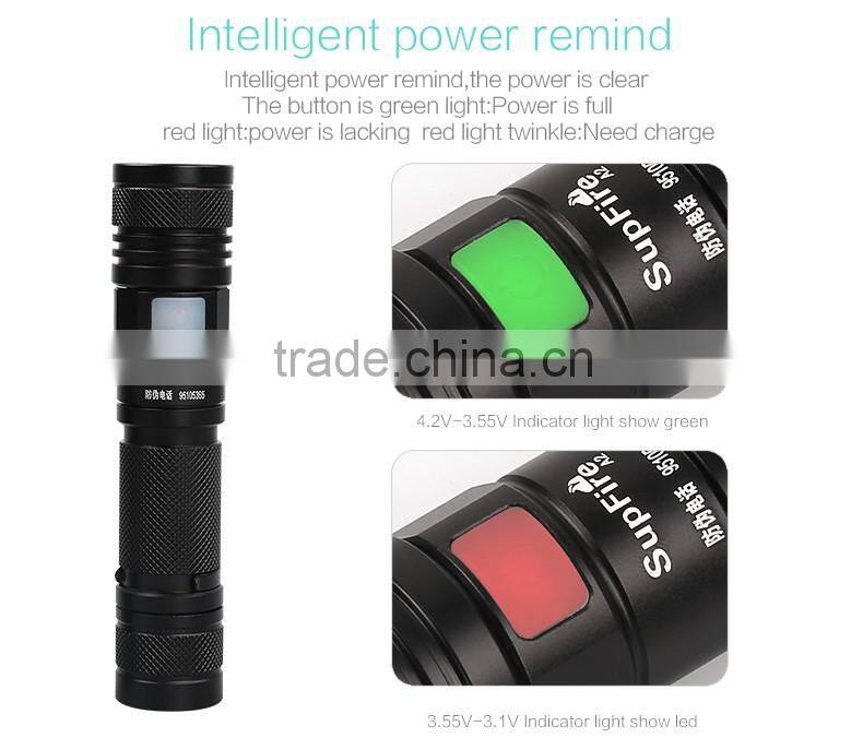 USB torch A2 rechargeable flashlight with zoom