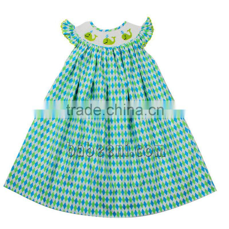 Tree and bird bishop smocked dresses