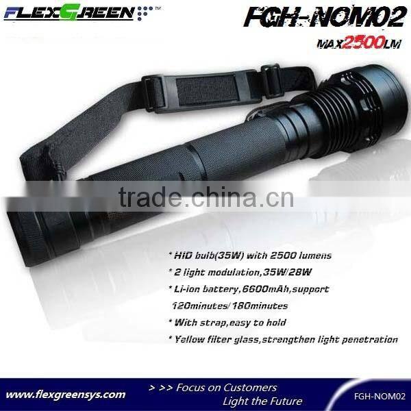 rechargeable 18650 battery 35W HID flashlight