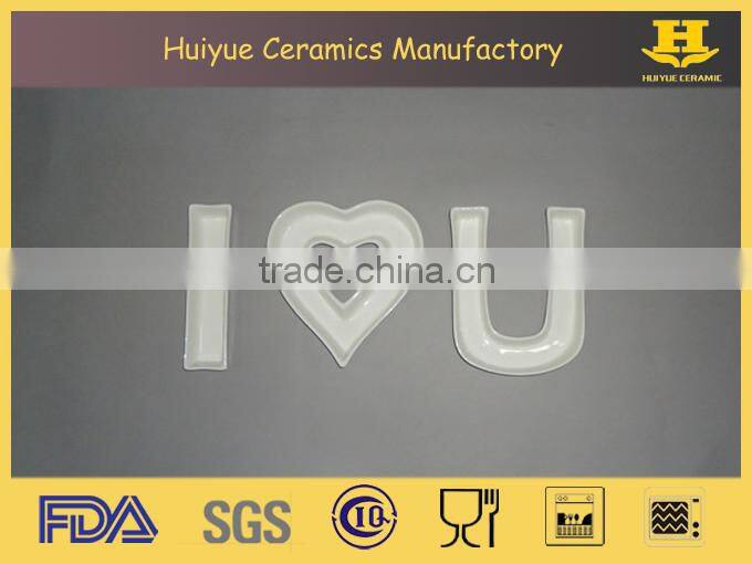 porcelain letter plates white color HAPPY BIRTHDAY