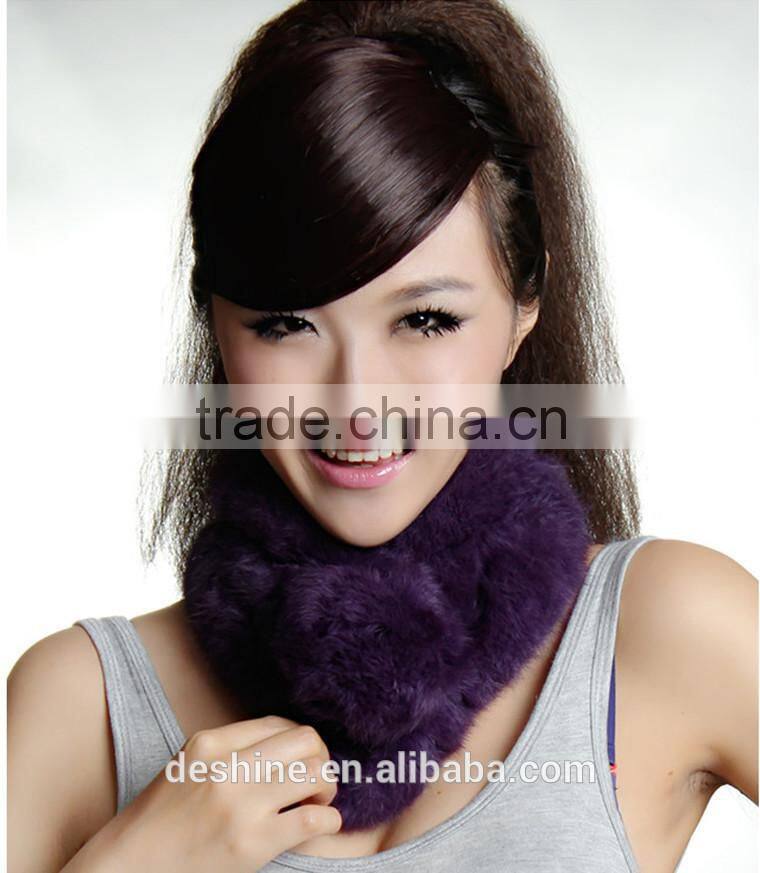 New product wholesale winter rabbit fur ball scarf W209
