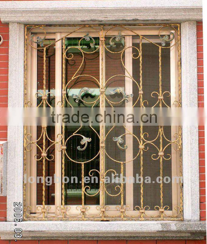 Toping-selling newest wrought iron window grill design
