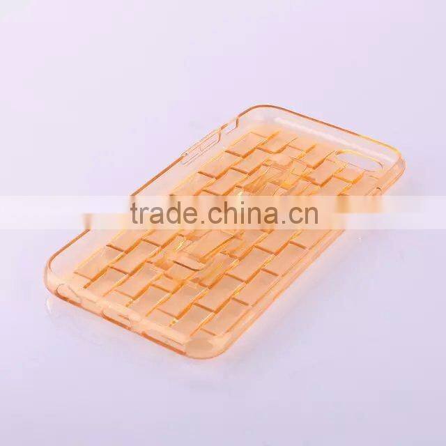 Water wave ice engraving style clear crystal case for iPhone 6 ultralslim soft rubber stand back cover