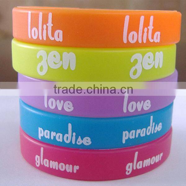 Personalized printed silicone bracelet for promotional gift