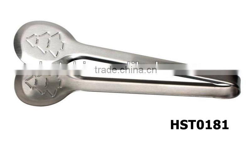 9" Steel Food Serving Christmas Tong with Tree