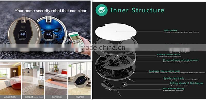 2016 ! wifi+mobilephone APP control smart vacuum cleaning robot ! JISIWEI S+ golden