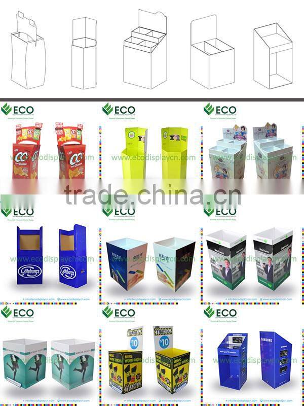 School bus shape for Cardboard book pallet display, advertising display stand
