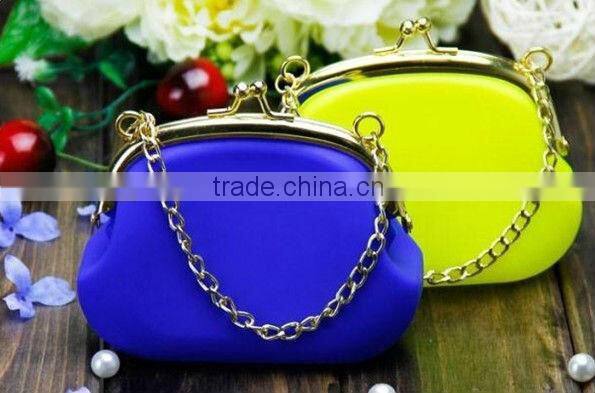 Cheap Mini metal handle colorful dustproof silicone easy wallet