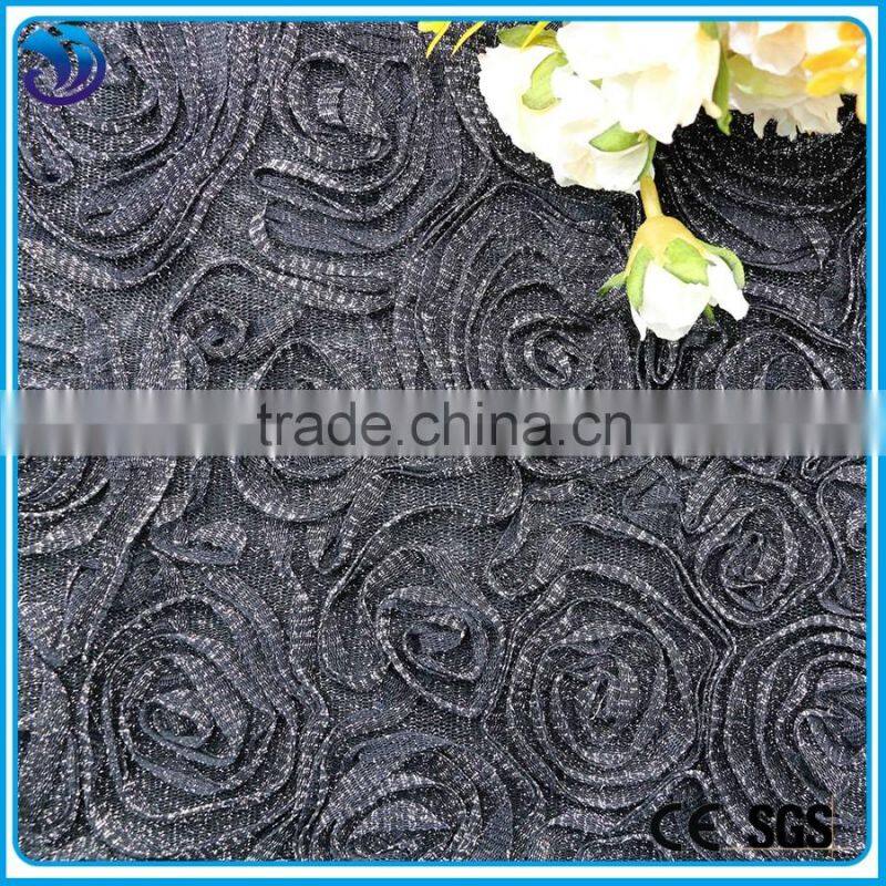 metallic nylon fabric woven embroidery fabric custom embroidery fabric