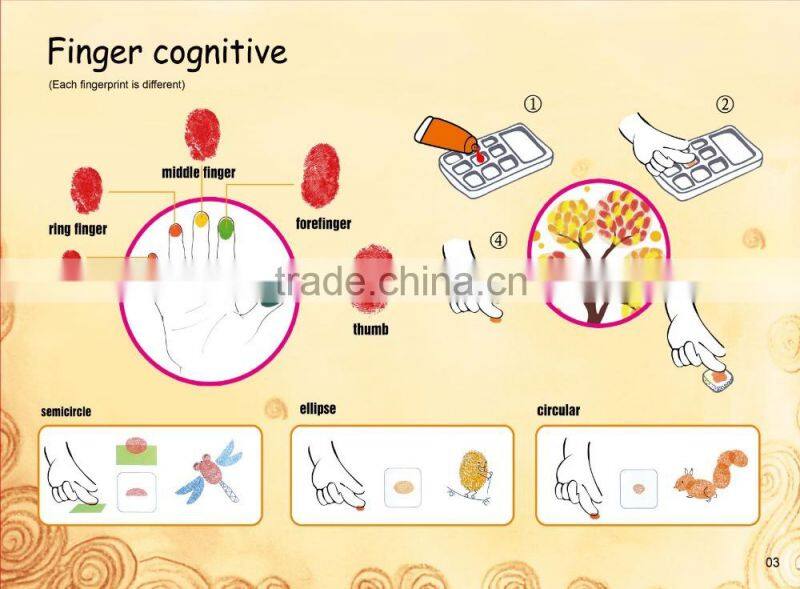 With 4 color paints Health DIY kids finger painting toy foreign kids games