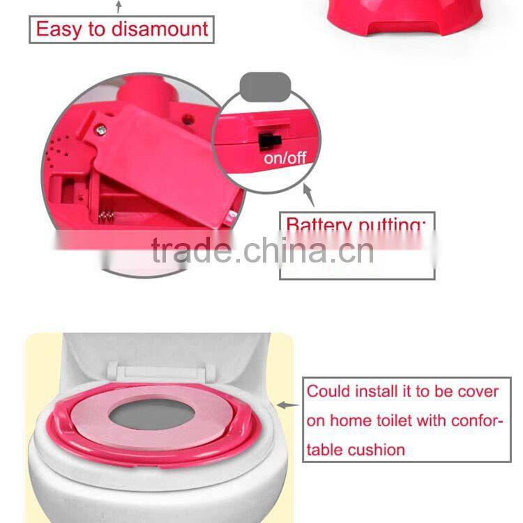 Hot selling new item with light and music 3 in 1 BO funny baby plastic toilet seat cover for kid