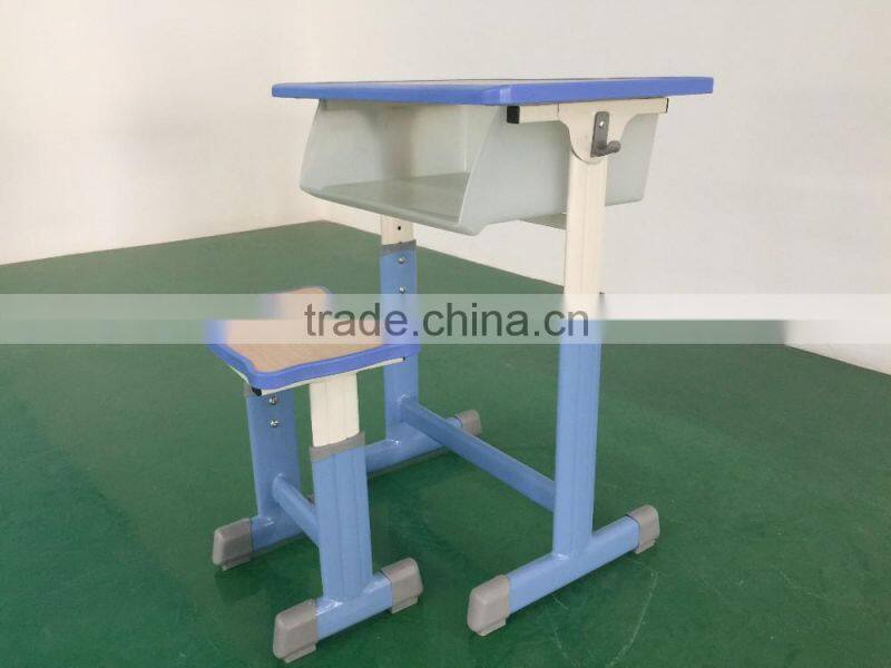 adjustable school desk and chair school furniture school desk with bench HXZY045