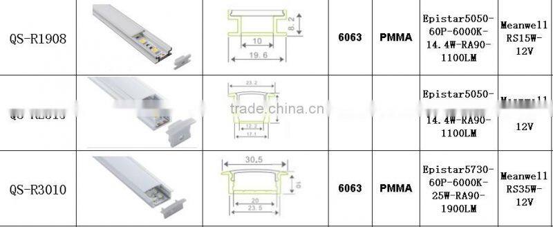 recessed Linear light 130lm/w Samsung 5630/ Epistar 2835 6000k/3000k/4500k/5000k