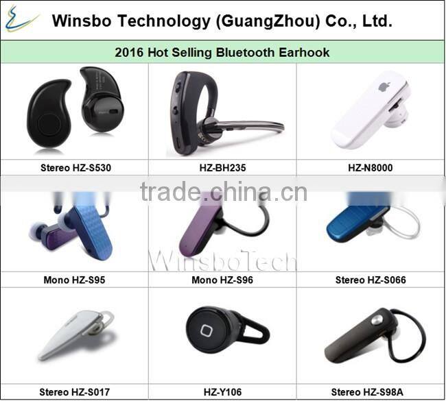 2016 new Stereo bluetooth headset/bluetooth earhook/Stereo HZ-S98A