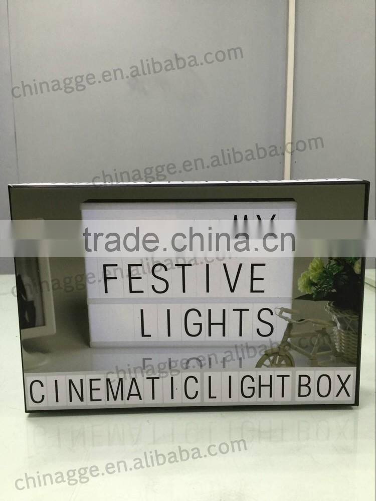 China supplier cinematic lightbox with letters Shenzhen manufacturer