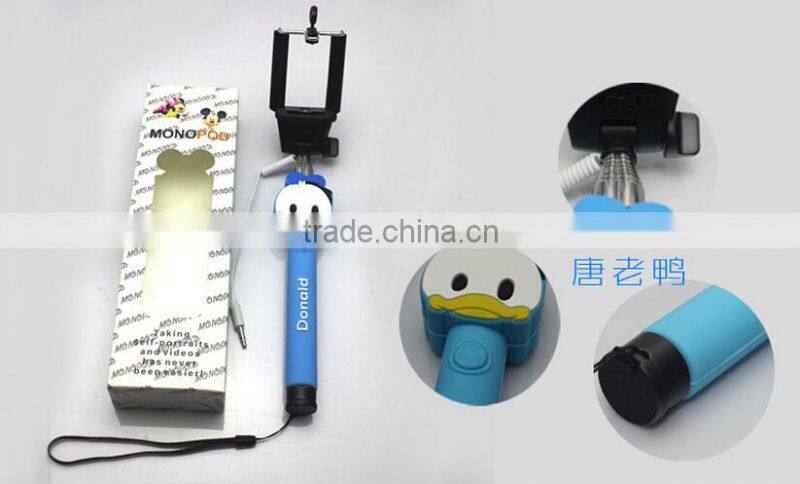 Hot Selling Cartoon Micky Hello Kitty Monopod For iPhone Samsung Android Mobile
