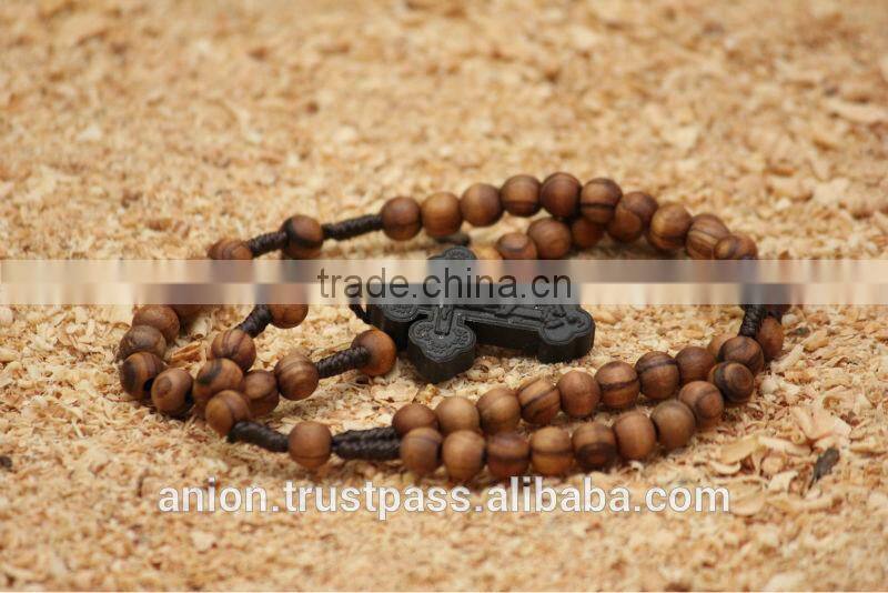 Olive Wood Rosary with Holy Soil Cross