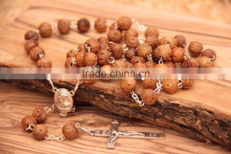 Olive Wood Carved Beads Rosary